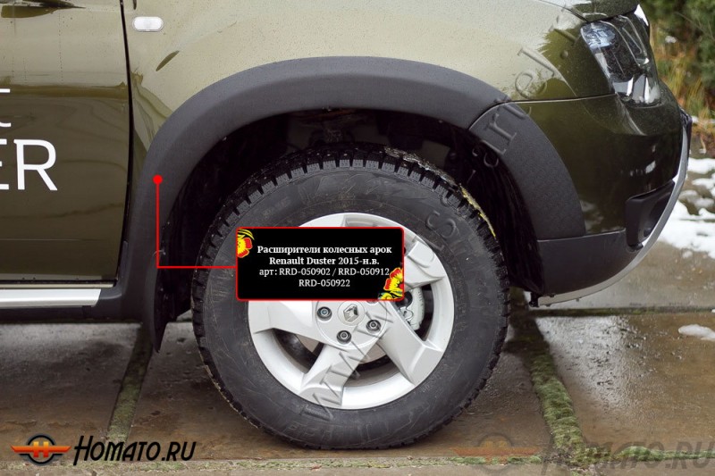 Расширители колесных арок для Renault Duster 2015+ | шагрень