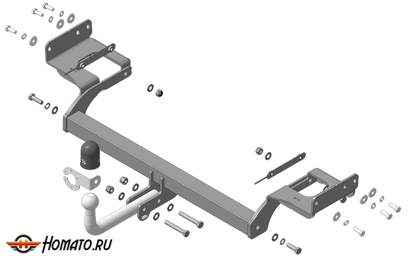 Фаркоп Hyundai Tucson 2018-2021 | шар A - оцинкованный, нагрузка 75/1600 | АвтоСтандарт | H106A