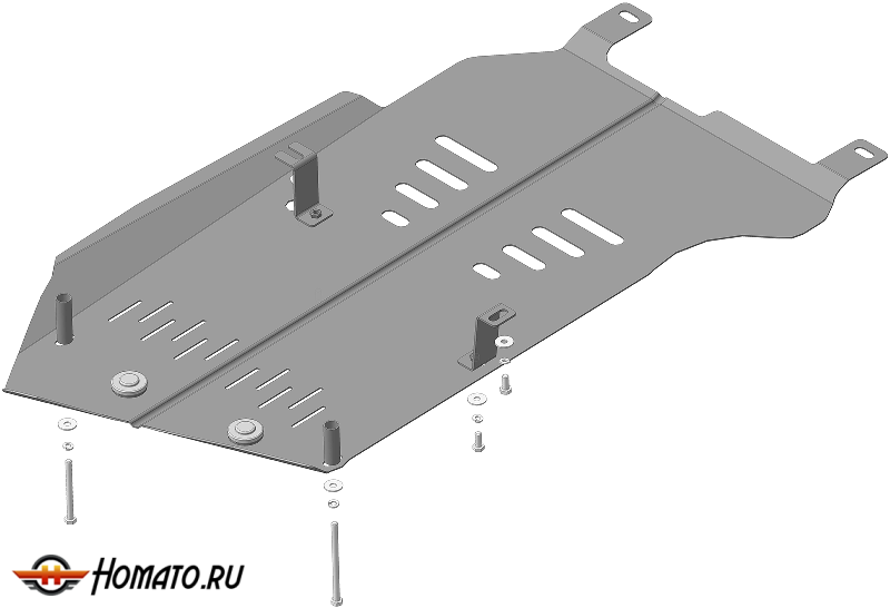 Защита картера BMW X1 (e84) 2009-2014 | КПП + раздатка, 2 мм, сталь | MOTODOR | 00227