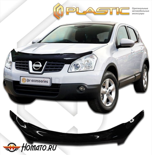 Дефлектор капота Nissan Qashqai J10 2007-2010 | exclusive, черный