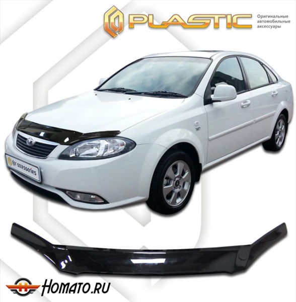 Дефлектор капота Daewoo Gentra седан 2013- | черный