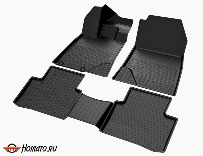 Коврики Peugeot 5008 3 (P67) 2024+ | 1 и 2 ряды, полиуретановые, черные, Norplast