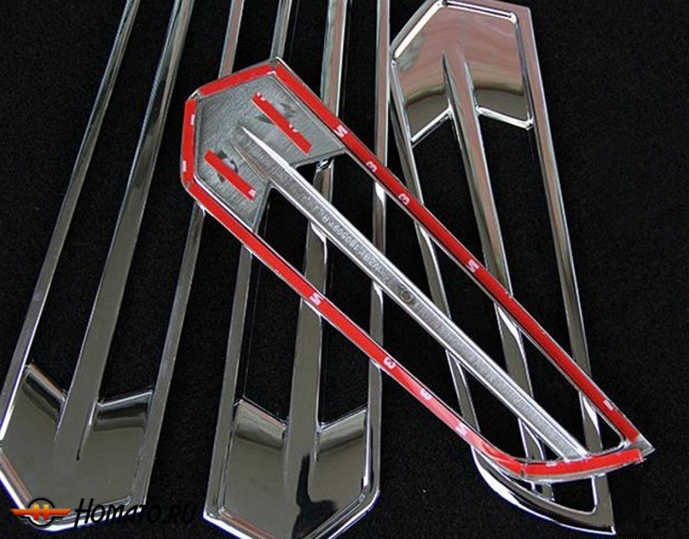 Накладки на дверные панели для Skoda Rapid 2014+ | хром (ABS), 4 части