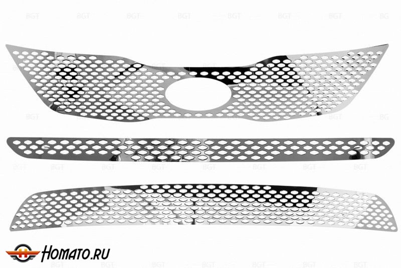 Решетка в бампер «низ» для Kia Sorento 2013+ «Punched Bottom» | НИЖНЯЯ