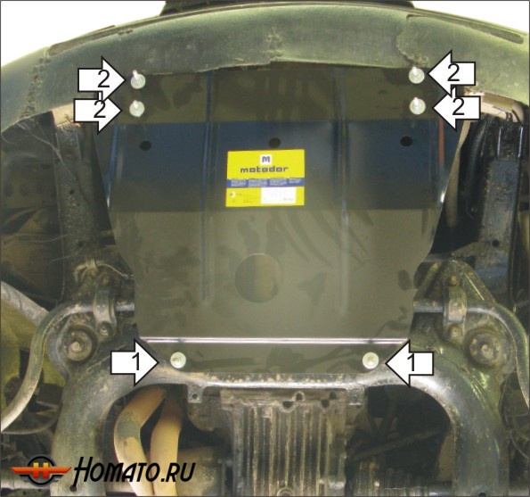 Защита картера Audi A6 1994-1997 | двигатель, 2 мм, сталь | MOTODOR | 00102