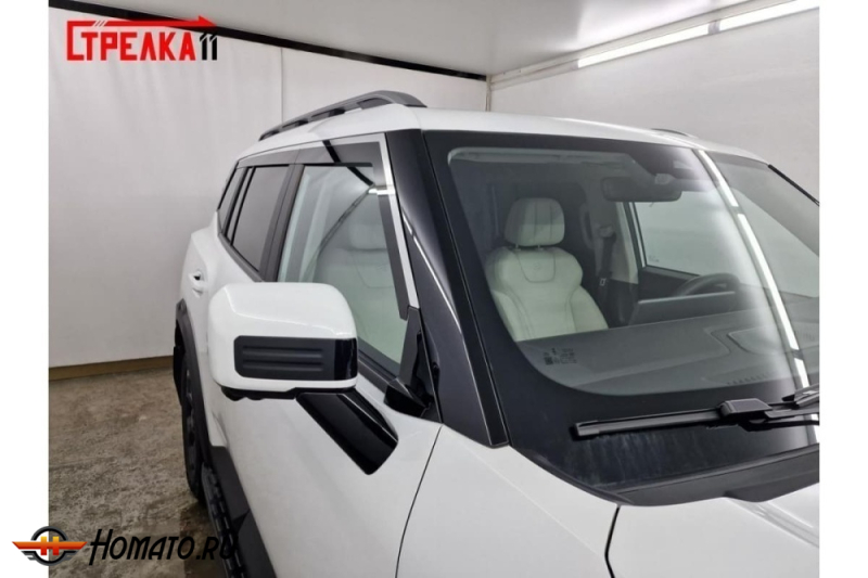 Дефлекторы Джетур Т1 | с хром молдингом, из 6 частей, премиум, плоские, 2D