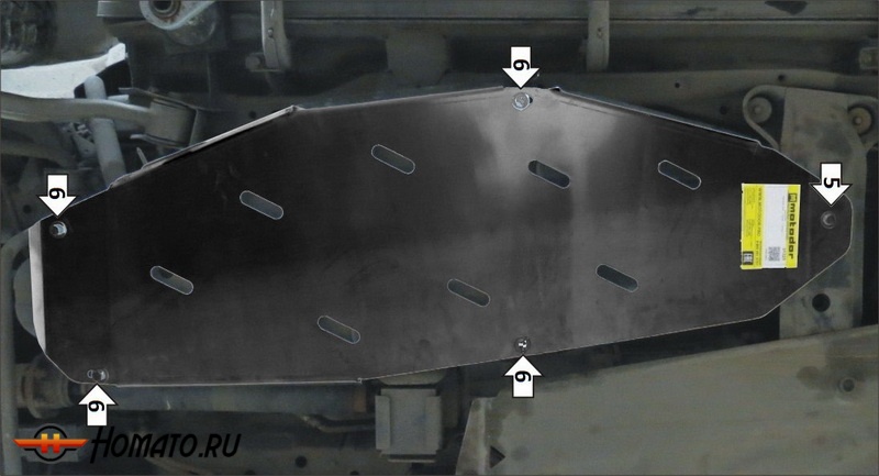 Защита картера Mitsubishi Pajero IV 2012-2020 | топливный бак, 3 мм, сталь | MOTODOR | 11340