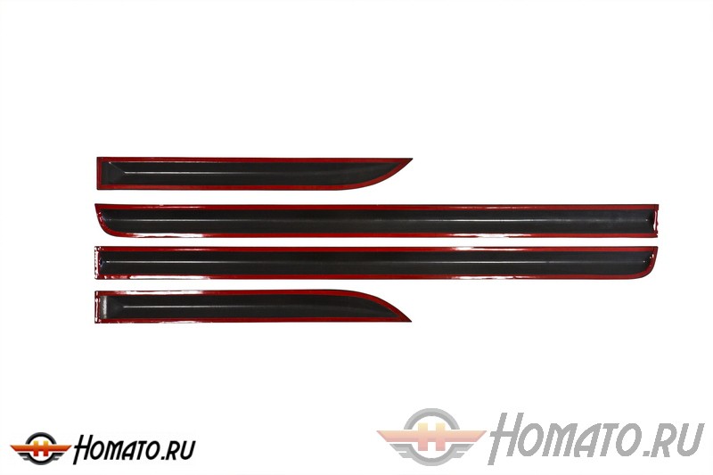 Молдинги на двери (вариант 1) KIA Rio III (седан и хетчбек) 2011+/2015+ | глянец (под покраску)