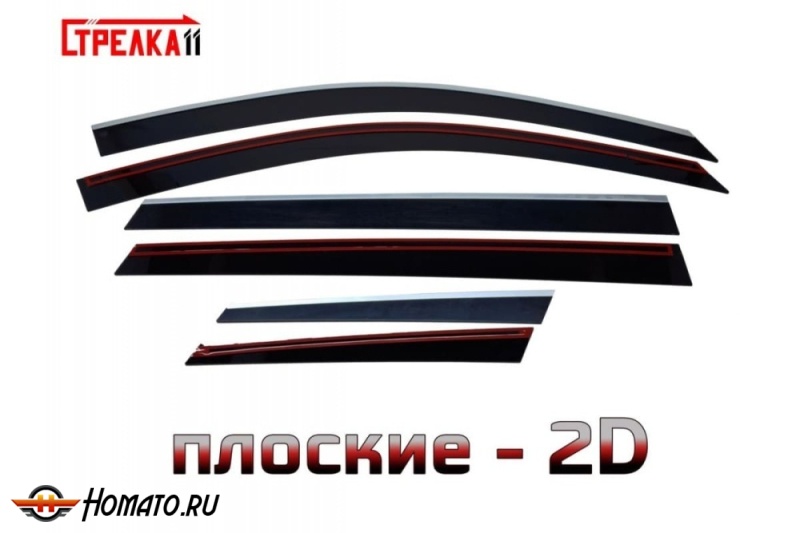 Дефлекторы Чери Тигго 4 2024+ | премиум, плоские, 2D