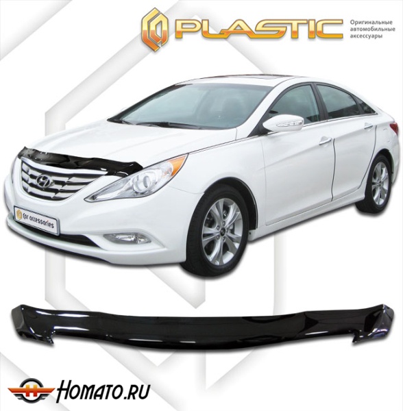 Дефлектор капота Hyundai Sonata 6 2011-2013 | черный