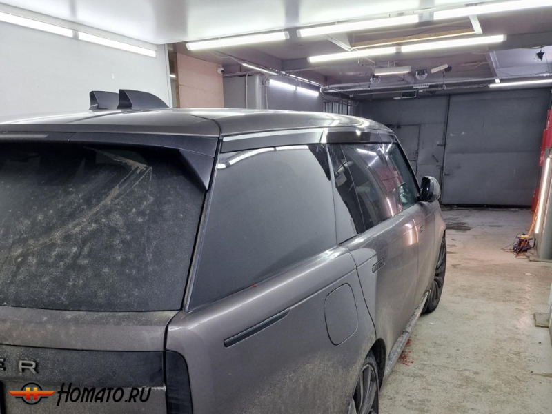 Дефлекторы Range Rover 5 2022+ (L460) LONG | с хром молдингом, из 6 частей, премиум, плоские, 2D