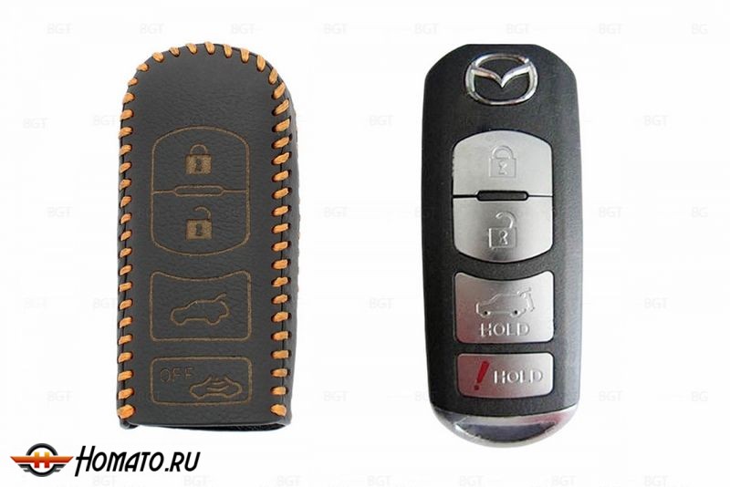 Чехол для ключа Mazda «Брелок» "String", Цвет кожи: Черный вар.3