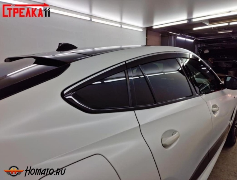 Дефлекторы БМВ Х6 G06 2019+ | с хром молдингом, из 6 частей, премиум, плоские, 2D