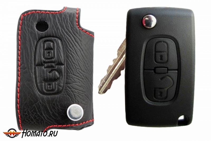 Брелок «кожаный чехол» для ключа Peugeot 107 207 3008 308 CC SW Partner RCZ «2010-» «вар.1»