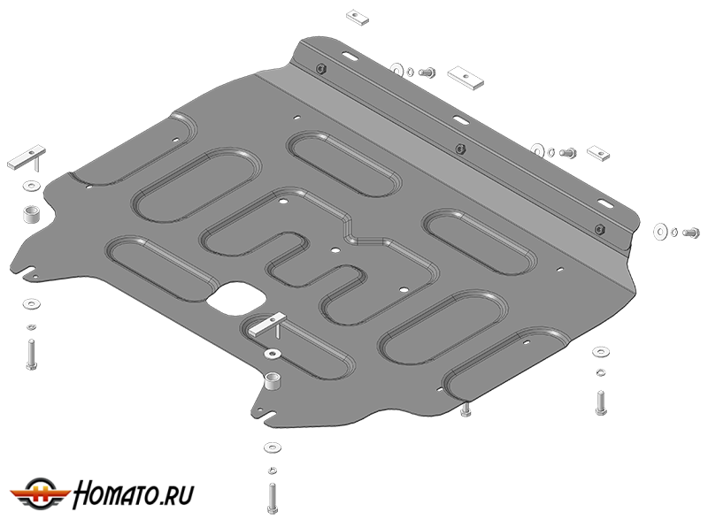 Защита картера Honda Freed 2 2016-2024 | двигатель + КПП, 2 мм, сталь | MOTODOR | 70819