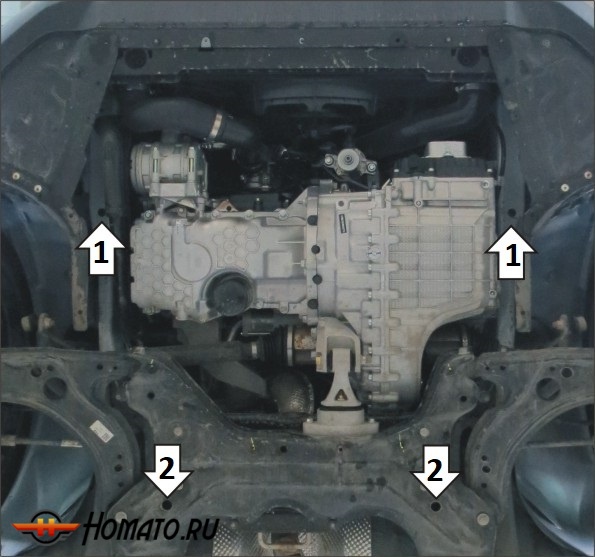 Защита картера FAW Bestune T77 2022- | двигатель + КПП, 1,5 мм, сталь | АвтоСтандарт | 53901