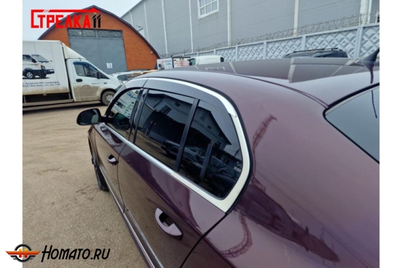 Дефлекторы Skoda Superb 2009-2015 лифтбек | премиум, плоские, 2D