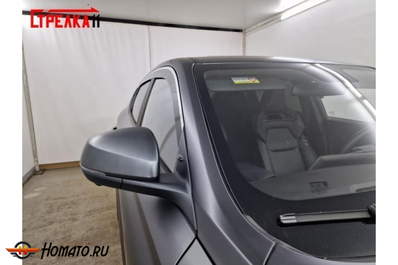 Дефлекторы Changan CS35 MAX 2025+ | с хром молдингом, из 6 частей, премиум, плоские, 2D