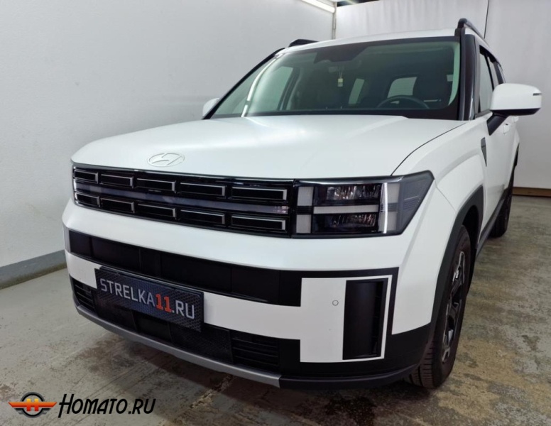 Накладки на решетку радиатора для Hyundai Santa Fe 5 (MX5) 2024+ | 10 штук, декор