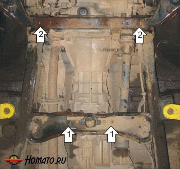 Защита картера Mitsubishi L 200 2006-2014 | КПП, 3 мм, сталь | MOTODOR | 11308