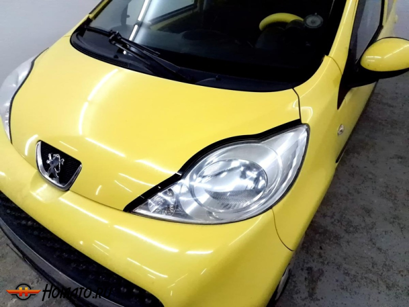 Накладки на капот для Пежо 107 2005-2015 | 2 штуки, декор