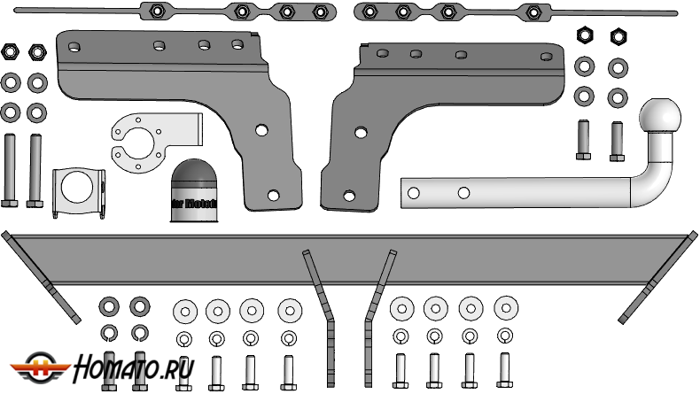 Фаркоп Exeed RX 2023- | шар A - оцинкованный, нагрузка 75/1500 | MOTODOR | 99015-A
