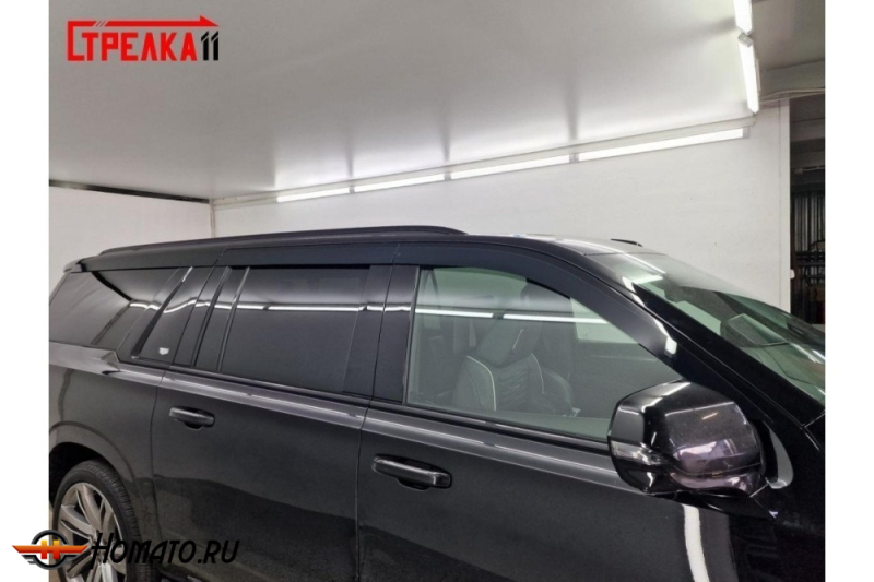 Дефлекторы Cadillac Escalade 5 2020+/2024+ | из 6 частей, премиум, плоские, 2D