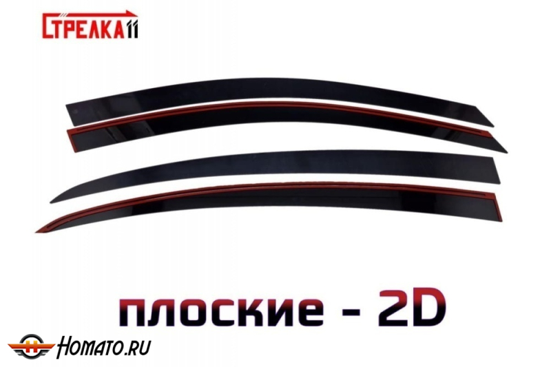 Дефлекторы Renault Laguna 3 2007-2015 лифтбек | из 4 частей, премиум, плоские, 2D