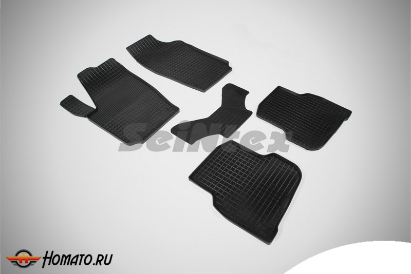 Коврики для Volkswagen Polo Sedan V 2010-2019 | СЕТКА, резиновые, с бортами, Seintex