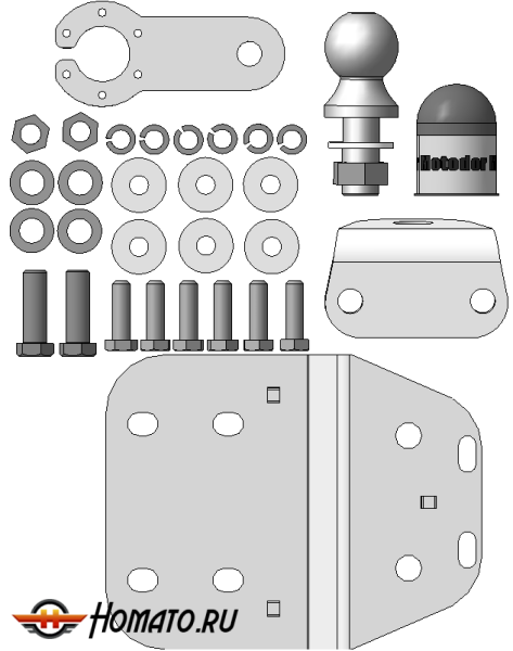 Фаркоп Toyota Land Cruiser Prado 150 2009-2014 | шар FE - оцинкованный, нагрузка 100/2500 | MOTODOR | 92529-FE