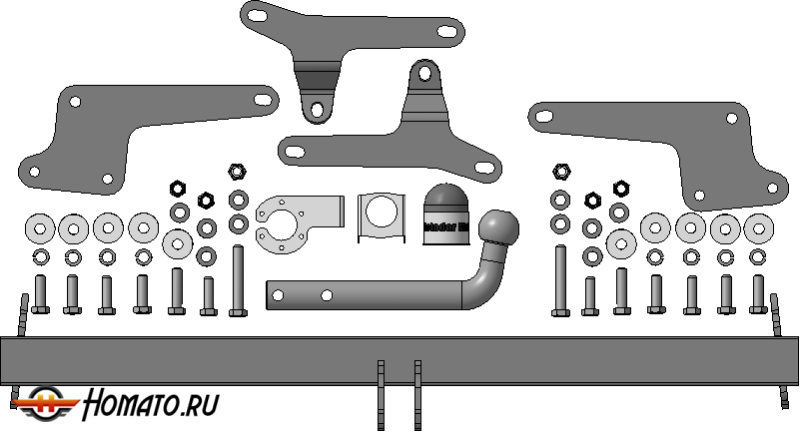 Фаркоп Toyota RAV 4 2019-2022 | шар A - оцинкованный, нагрузка 100/2100 | MOTODOR | 92518-A