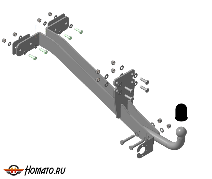 Фаркоп UAZ Patriot 2005-2013 | шар A - оцинкованный, нагрузка 75/1500 | MOTODOR | 96501-A