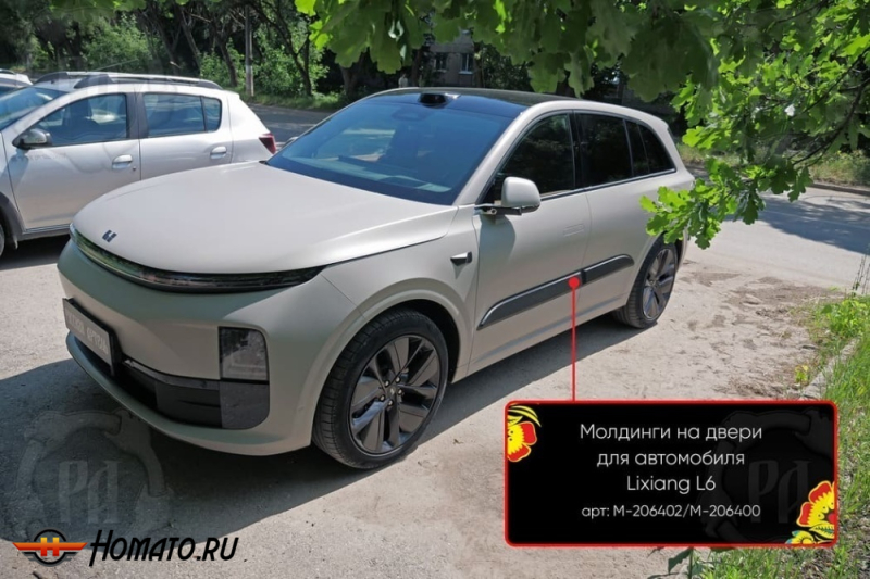 Молдинги на двери для Lixiang L6 2024+ | шагрень