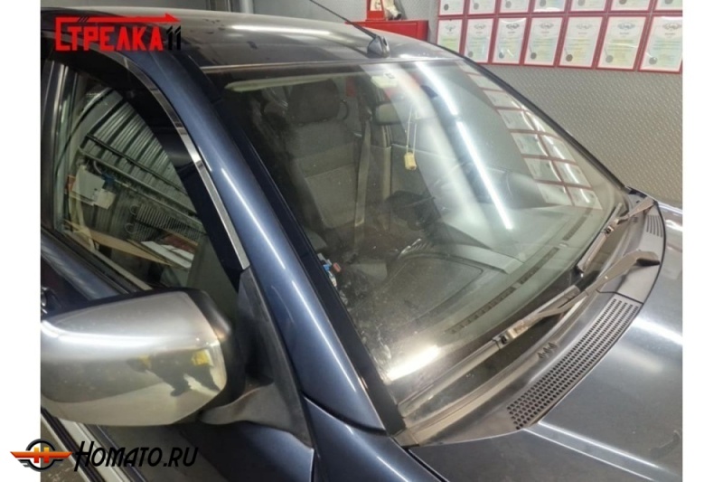 Премиум водостоки дефлекторы лобового стекла Митсубиси Л200 4 2007-2015