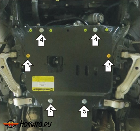 Защита картера Lexus GS 350 2012-2020 | двигатель, 3 мм, сталь | MOTODOR | 15010