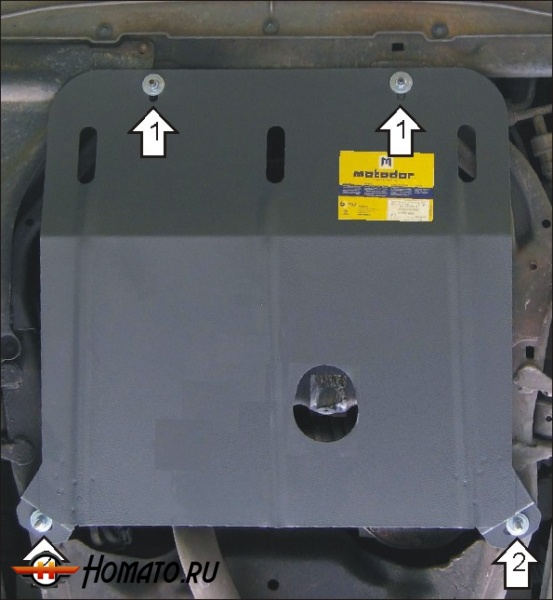 Защита картера Opel Vectra B 1995-2002 | двигатель + КПП, 2 мм, сталь | MOTODOR | 01506