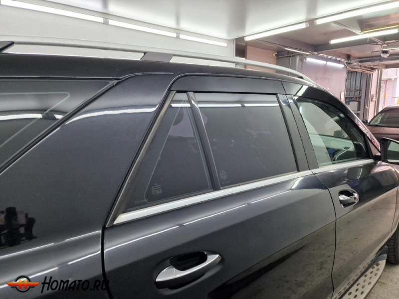 Дефлекторы Mercedes M-class (W166) 2012-2015 | из 4 частей, премиум, плоские, 2D
