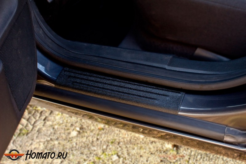 Накладки на внутренние пороги дверей для Opel Astra H универсал 2006-2012 | шагрень