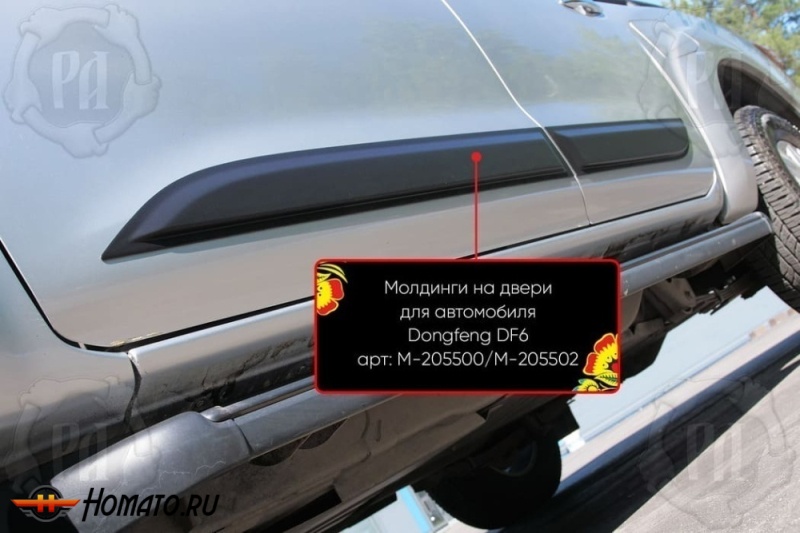 Молдинги на двери для Донгфенг ДФ6 2022+ | шагрень