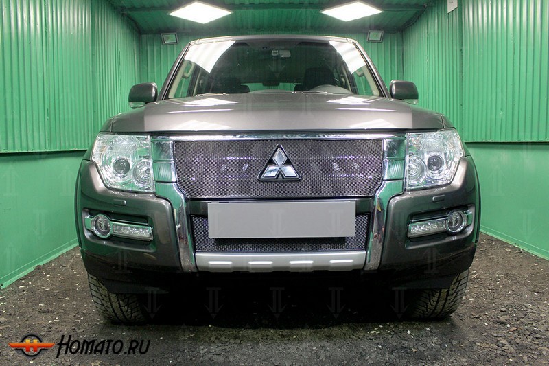 Защита радиатора для Mitsubishi Pajero 4 (2014+) рестайл-2 | Премиум