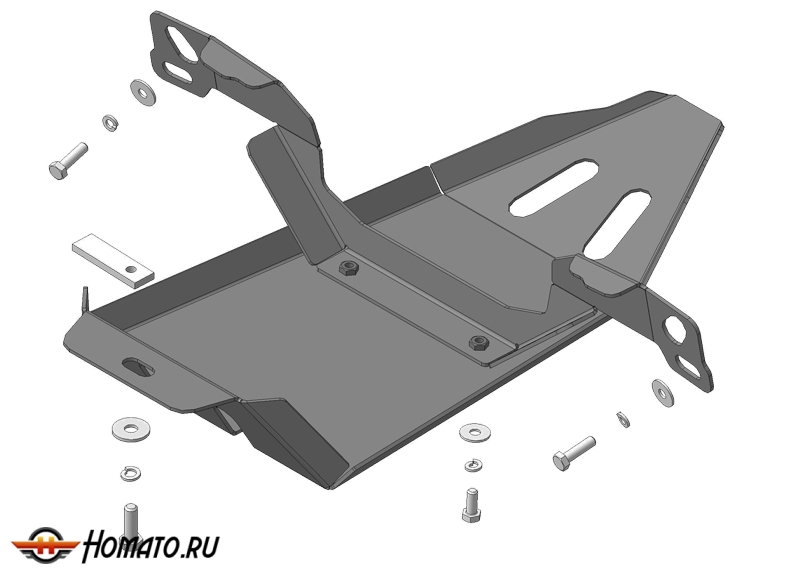 Защита картера Land Rover Freelander II 2006-2012 | задний дифференциал, 3 мм, сталь | MOTODOR | 13223