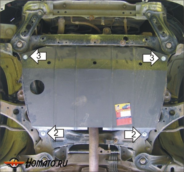 Защита картера Toyota Camry 2001-2006 | двигатель + КПП, 2 мм, сталь | MOTODOR | 02508
