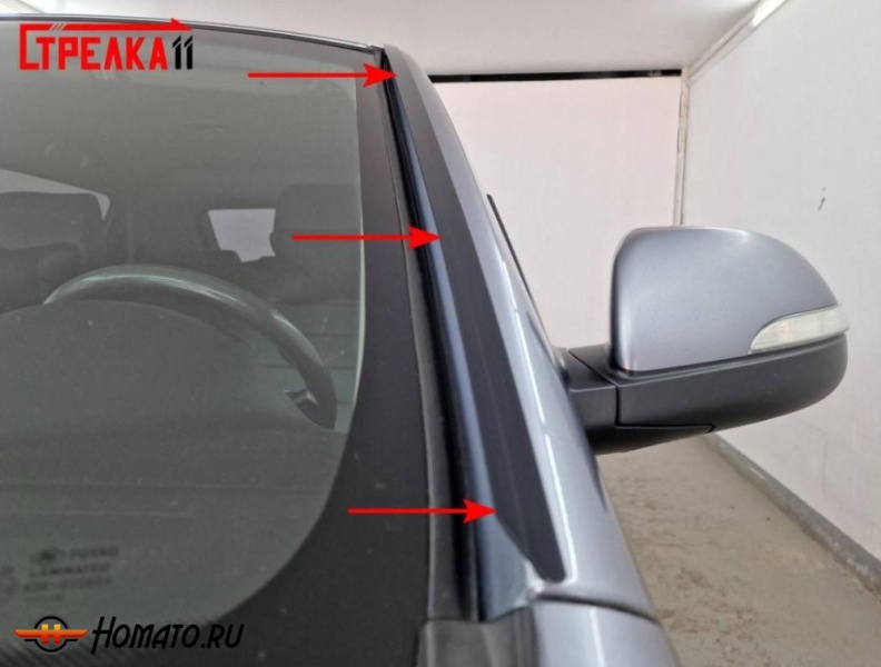 Премиум водостоки дефлекторы лобового стекла Ssang Yong Actyon (C200) 2010+/2014+