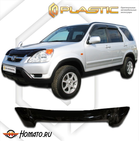 Дефлектор капота Honda CR-V 2 2001-2006 (RD4-RD7) | черный