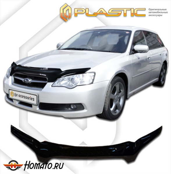 Дефлектор капота Subaru Legacy 4 седан 2003-2009 (BL) | черный