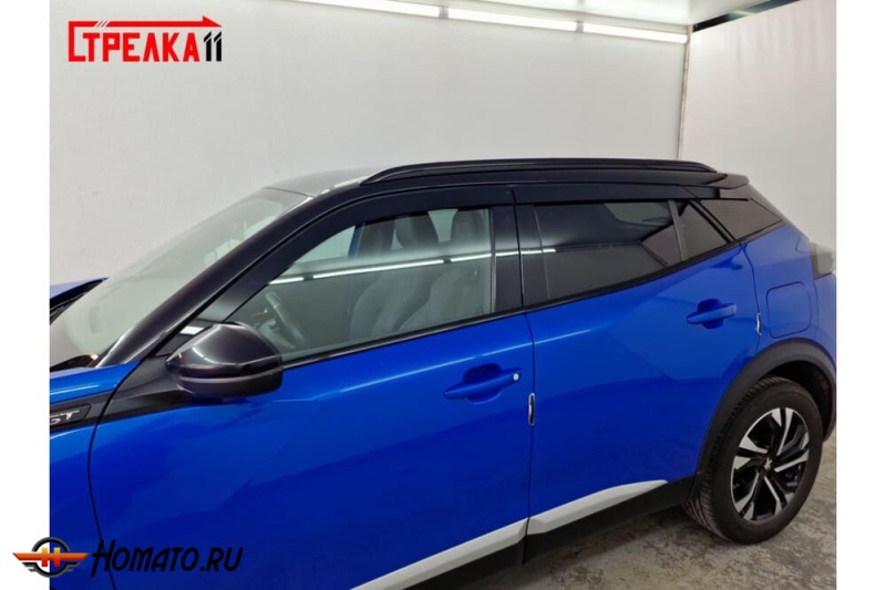 Дефлекторы Peugeot 2008 2 2020+/2023+ | из 6 частей, премиум, плоские, 2D