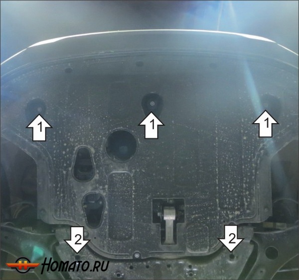Защита картера Hyundai Creta 2016-2021 | двигатель + КПП, 2 мм, сталь | MOTODOR | 70911