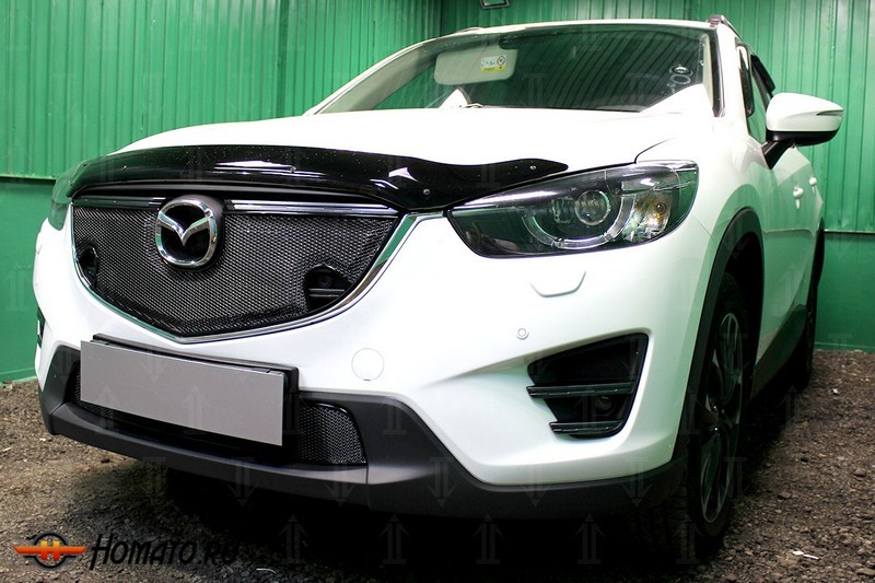 Защита радиатора для Mazda CX-5 (2015-2017) рестайл | Премиум