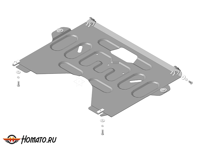 Защита картера Nissan Teana 2008-2014 | двигатель + КПП, 2 мм, сталь | MOTODOR | 71412