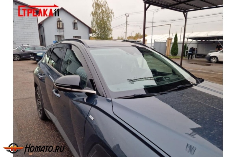 Дефлекторы Hyundai Tucson (NX4) 2020+ короткая база | из 6 частей, премиум, плоские, 2D